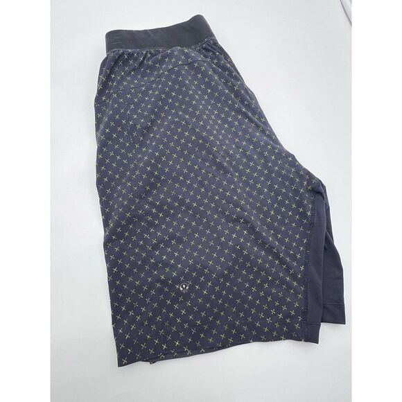 lululemon Other - Lululemon T.H.E Short Lined Athletic Shorts Men Medium 9" Gym Navy Yellow X Read